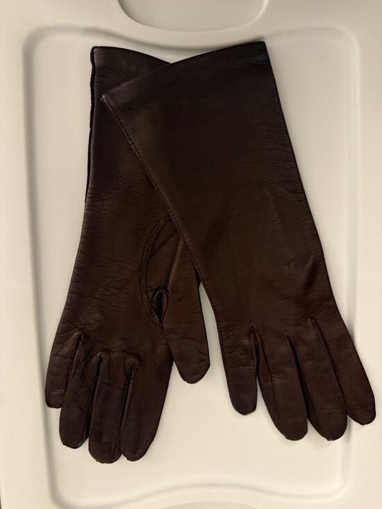 Vintage Accessories - VTG made In Italy Leather Gloves Burgundy Brown 7